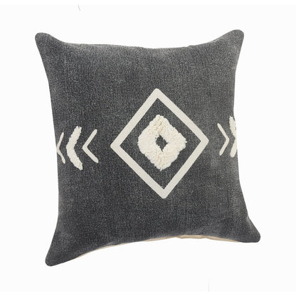 Ox Bay Hand-Woven Black/Cream Tribal All-Natural Cotton  Pillow Cover