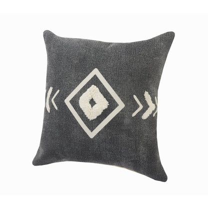Ox Bay Hand-Woven Black/Cream Tribal All-Natural Cotton  Pillow Cover