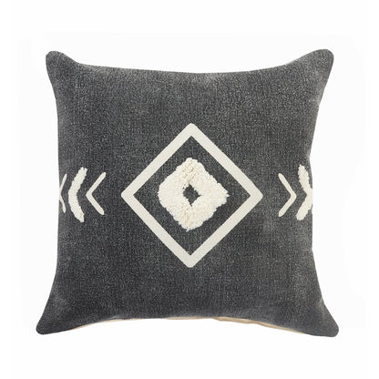 Ox Bay Hand-Woven Black/Cream Tribal All-Natural Cotton  Pillow Cover
