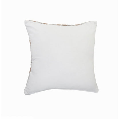 Ox Bay Hand-Woven White/Tan Geometric All-Natural Cotton  Pillow Cover