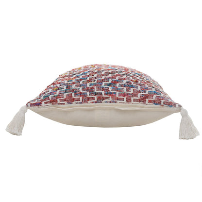 Dazzling Diamonds Chindi Throw Pillow with Tassels