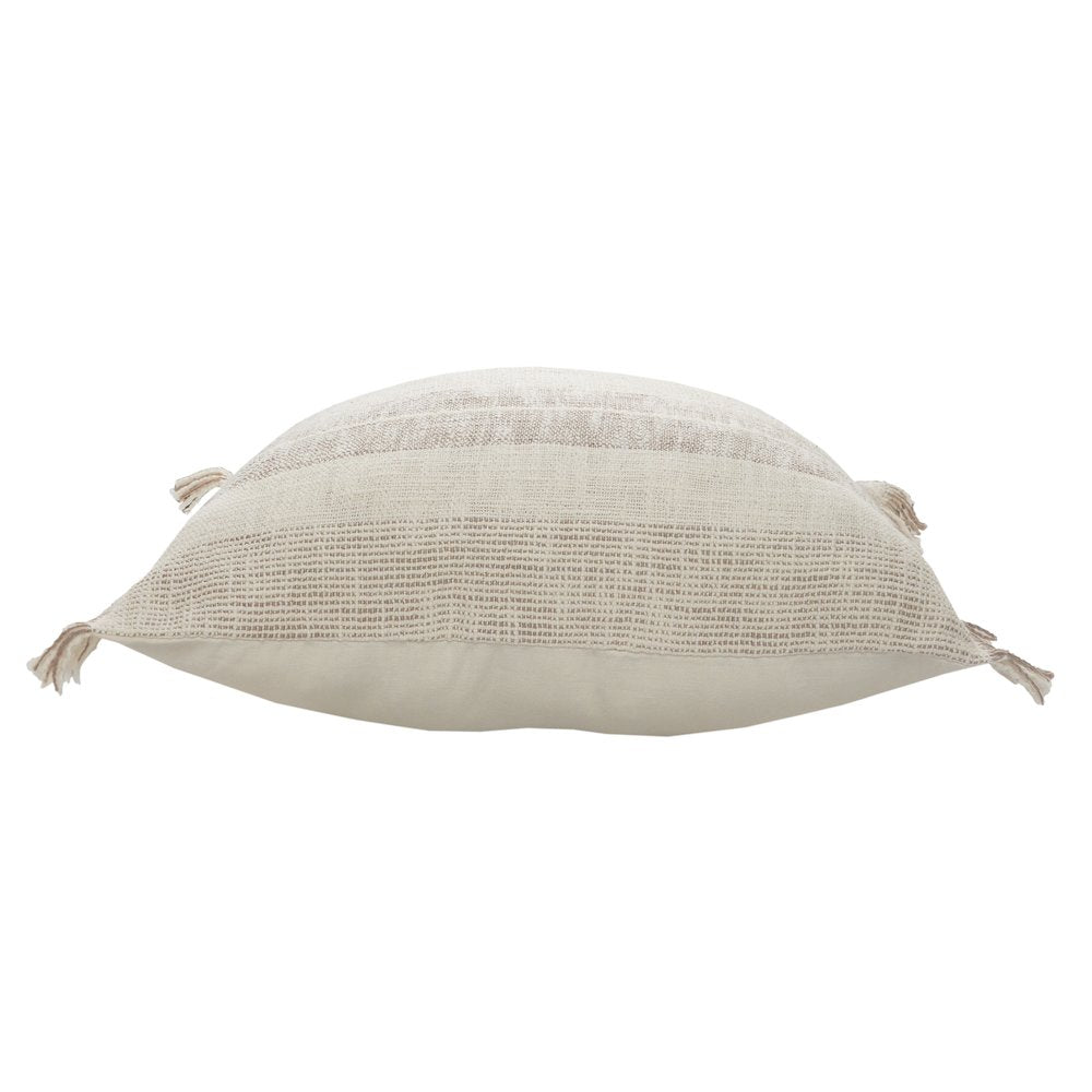 Ox Bay Tan/Cream Stripe All-Natural Cotton Pillow Cover