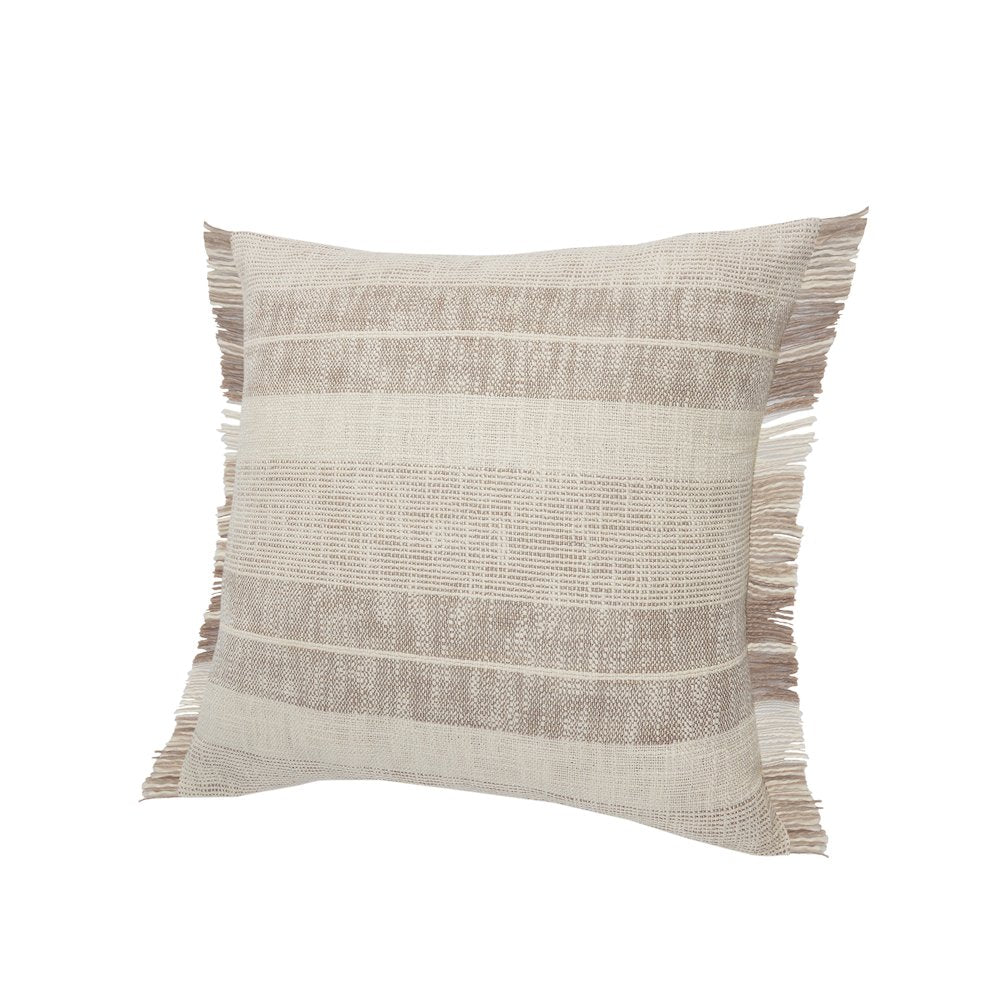 Ox Bay Tan/Cream Stripe All-Natural Cotton Pillow Cover