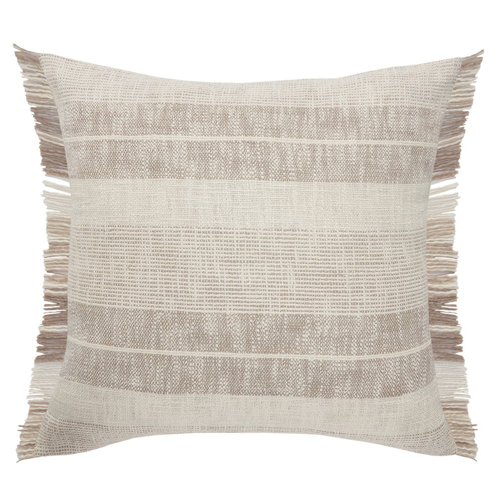 Ox Bay Tan/Cream Stripe All-Natural Cotton Pillow Cover