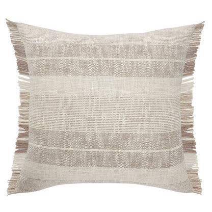 Ox Bay Tan/Cream Stripe All-Natural Cotton Pillow Cover
