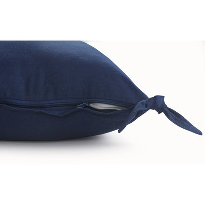 Solid Navy Blue Corner Tie Throw Pillow
