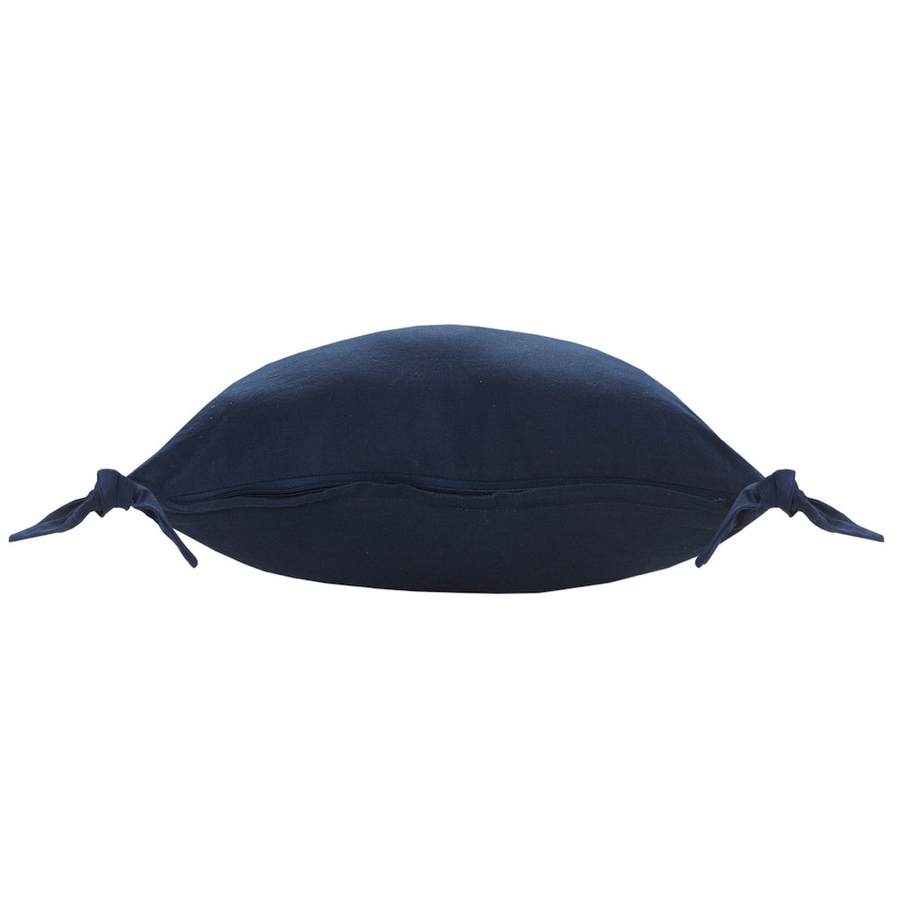 Solid Navy Blue Corner Tie Throw Pillow