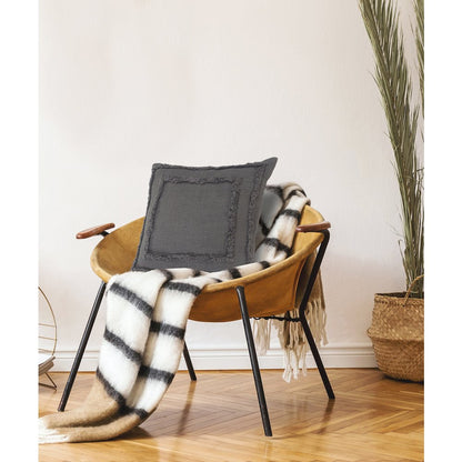 Modern Tufted Solid Gray Throw Pillow