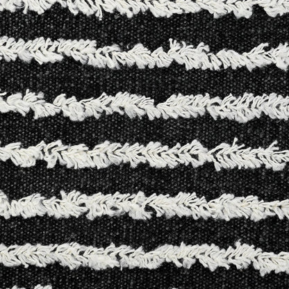 Ox Bay Hand-stitched Black/White Stripe All-Natural Cotton Pillow Cover