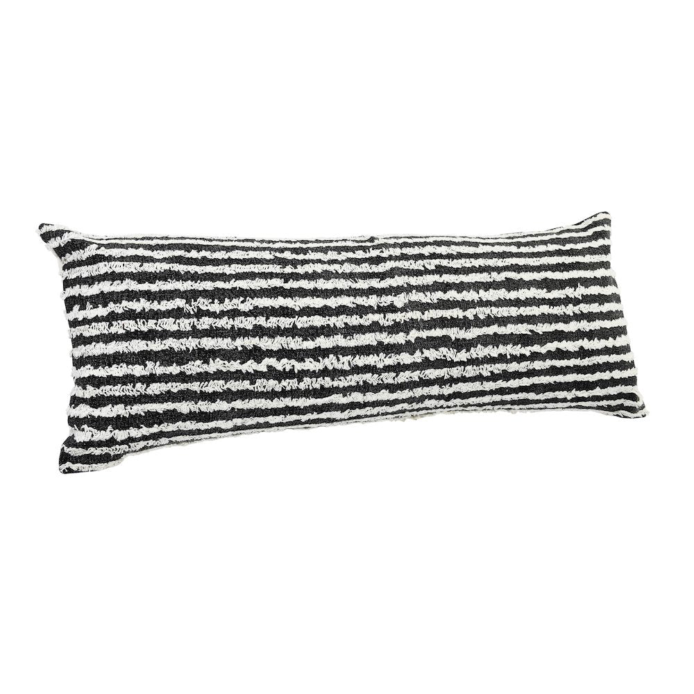Ox Bay Hand-stitched Black/White Stripe All-Natural Cotton Pillow Cover