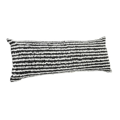 Ox Bay Hand-stitched Black/White Stripe All-Natural Cotton Pillow Cover
