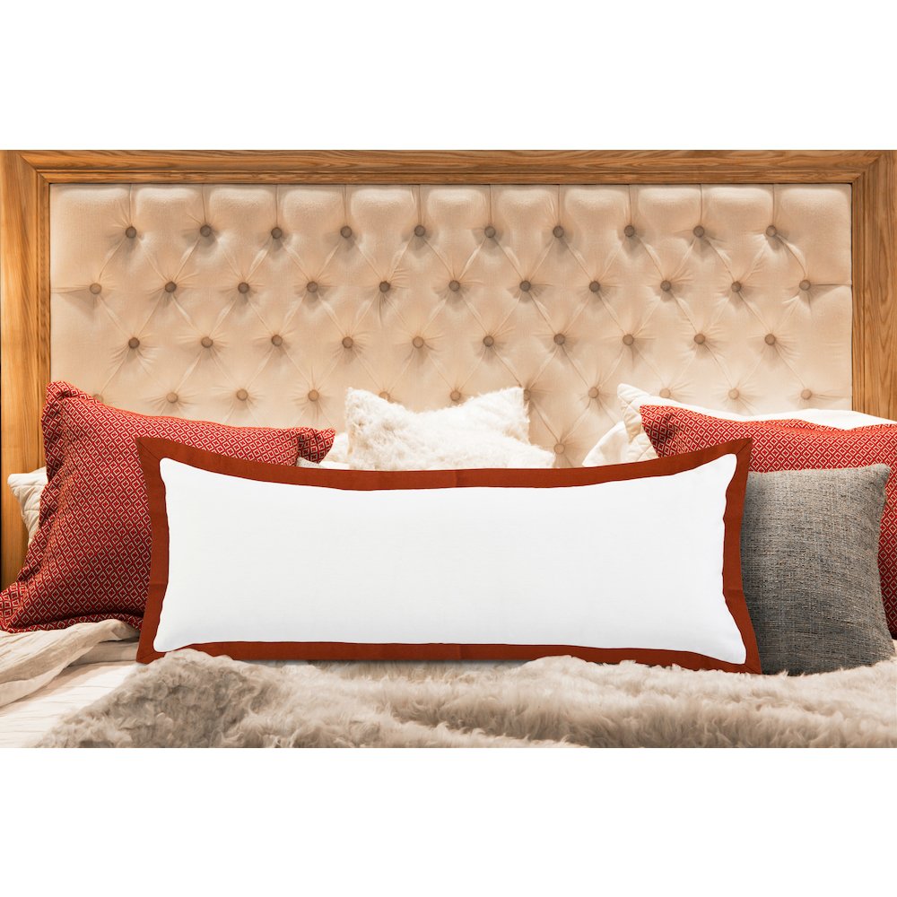 Bordered Flange Frame Lumbar Throw Pillow