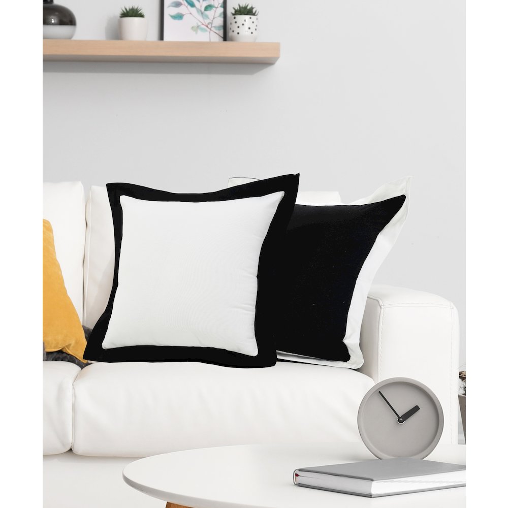 Bordered Flange Frame Throw Pillow