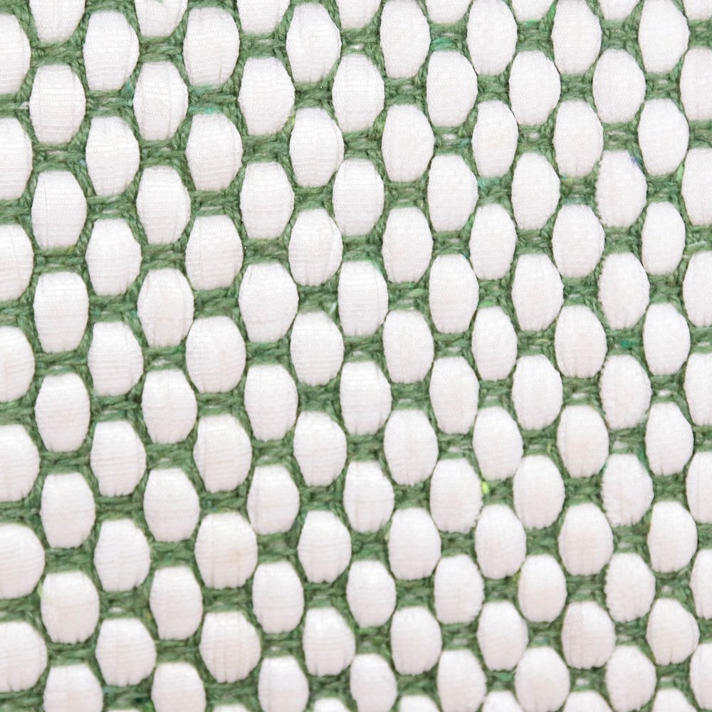 Ox Bay Hand-Woven Green/White Stripe Cotton Blend Pillow Cover