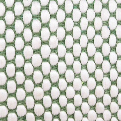 Ox Bay Hand-Woven Green/White Stripe Cotton Blend Pillow Cover