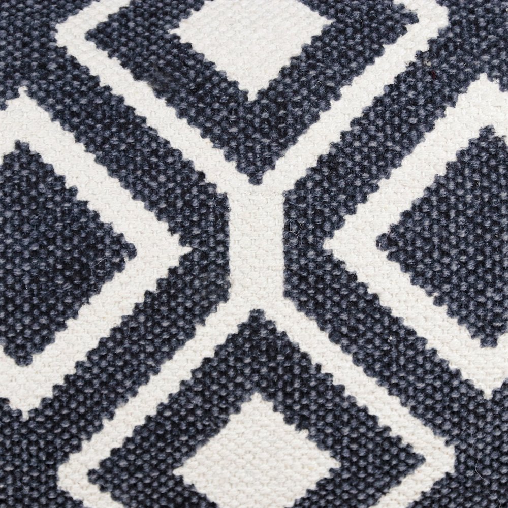 Ox Bay Hand-Woven Black/White Diamond Cotton Blend Pillow Cover