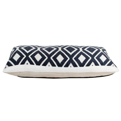 Ox Bay Hand-Woven Black/White Diamond Cotton Blend Pillow Cover