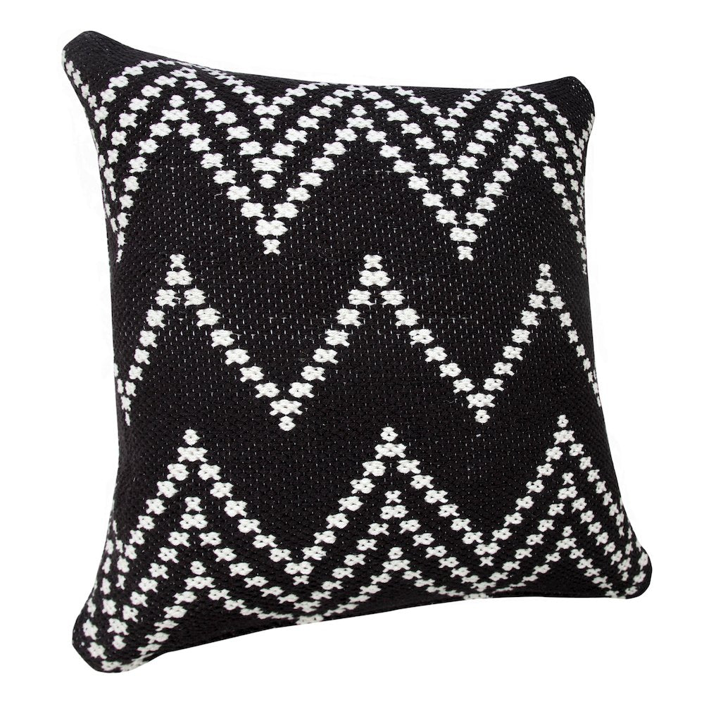 Evette Rios Modern Motif Woven Chevron Cotton Blend Throw Pillow