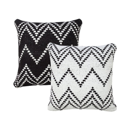 Evette Rios Modern Motif Woven Chevron Cotton Blend Throw Pillow
