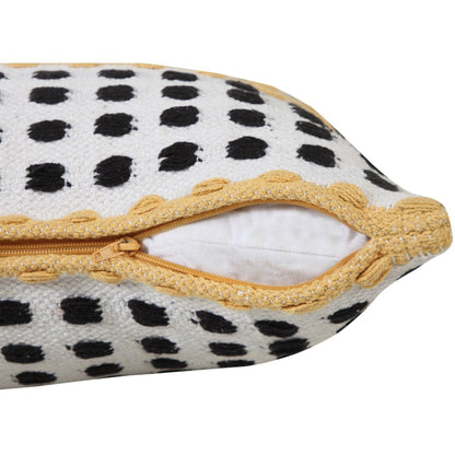 Ox Bay Hand-Woven Yellow/Black Stripe All-Natural Cotton Pillow Cover