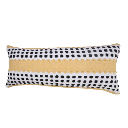 Ox Bay Hand-Woven Yellow/Black Stripe All-Natural Cotton Pillow Cover