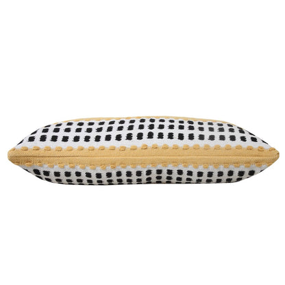 Ox Bay Hand-Woven Yellow/Black Stripe All-Natural Cotton Pillow Cover