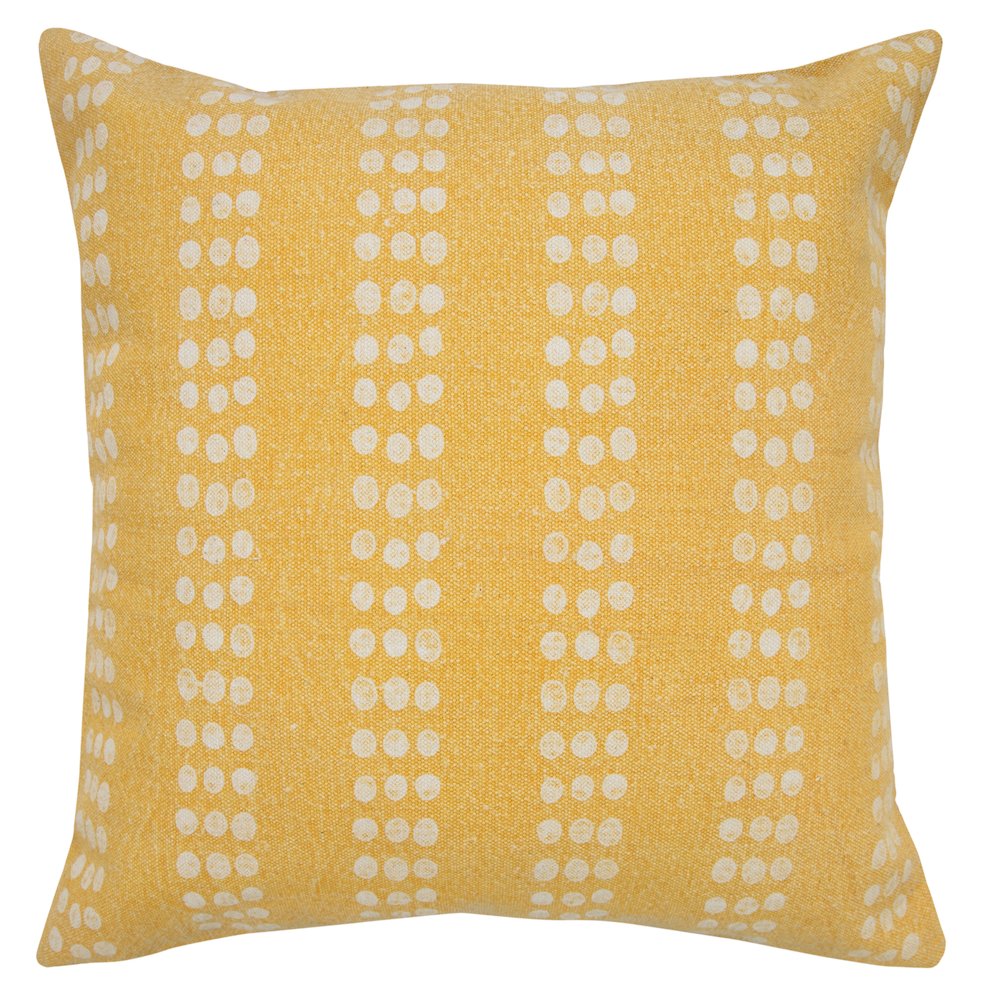 Evette Rios Jubilee Polka Dot Stripe Stonewashed Cotton Throw Pillow, Yellow