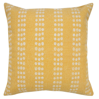Evette Rios Jubilee Polka Dot Stripe Stonewashed Cotton Throw Pillow, Yellow