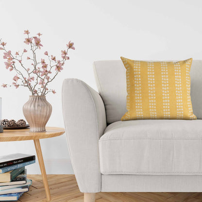 Evette Rios Jubilee Polka Dot Stripe Stonewashed Cotton Throw Pillow, Yellow