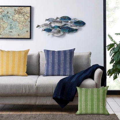 Evette Rios Jubilee Polka Dot Stripe Stonewashed Cotton Throw Pillow, Yellow