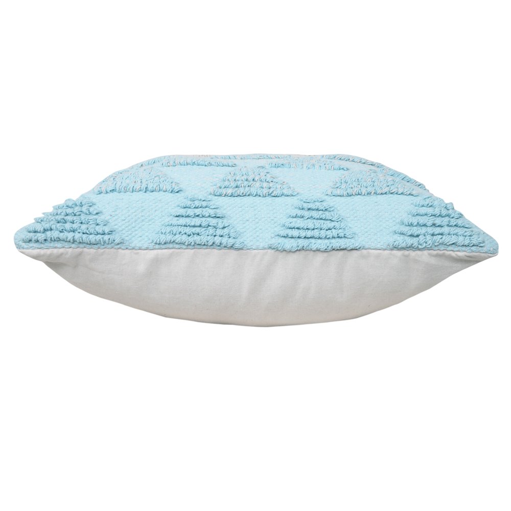 Ox Bay Hand-Woven Blue/White Geometric All-Natural Cotton Pillow Cover