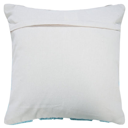Ox Bay Hand-Woven Blue/White Geometric All-Natural Cotton Pillow Cover