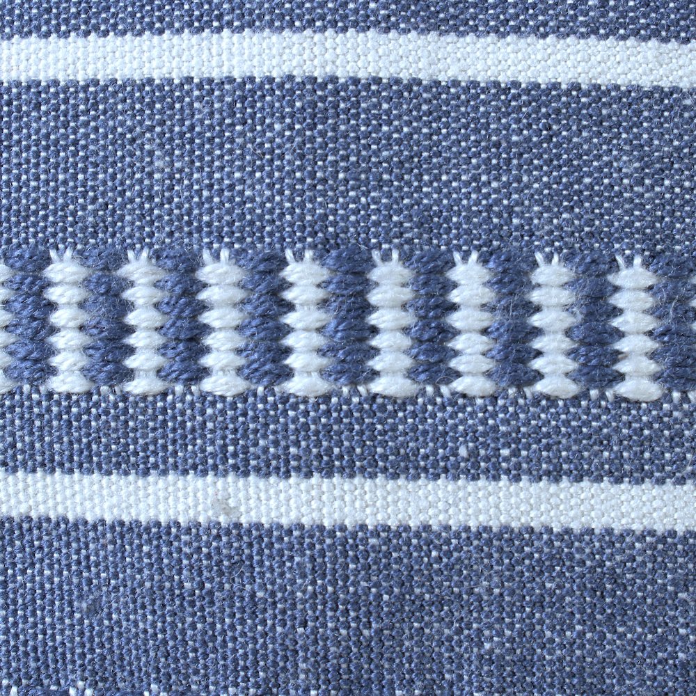 Ox Bay Hand-Woven Blue/White Geometric Resistant Polyester Pillow Cover