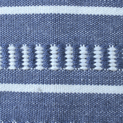 Ox Bay Hand-Woven Blue/White Geometric Resistant Polyester Pillow Cover