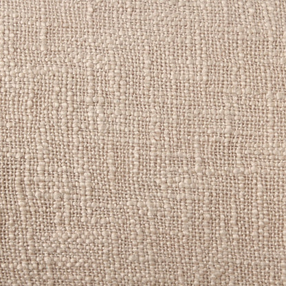 Ox Bay Hand-Woven Tan/Beige Solid All-Natural Cotton  Pillow Cover