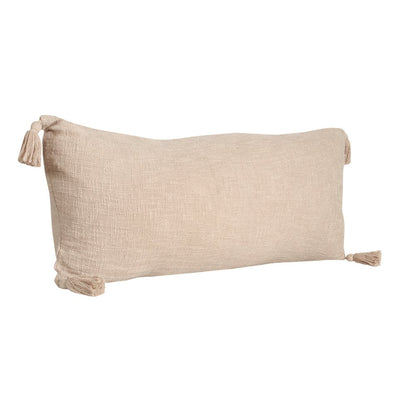 Ox Bay Hand-Woven Tan/Beige Solid All-Natural Cotton  Pillow Cover