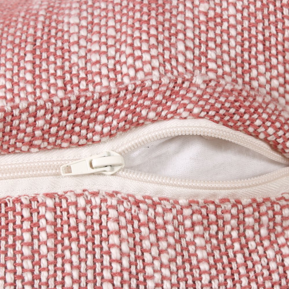 Ox Bay Hand-Woven Red/White Distressed All-Natural Cotton Pillow Cover