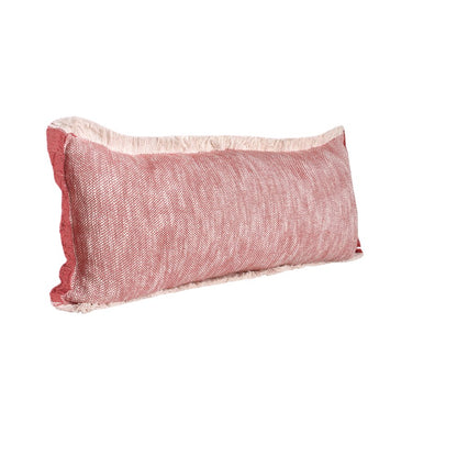 Ox Bay Hand-Woven Red/White Distressed All-Natural Cotton Pillow Cover