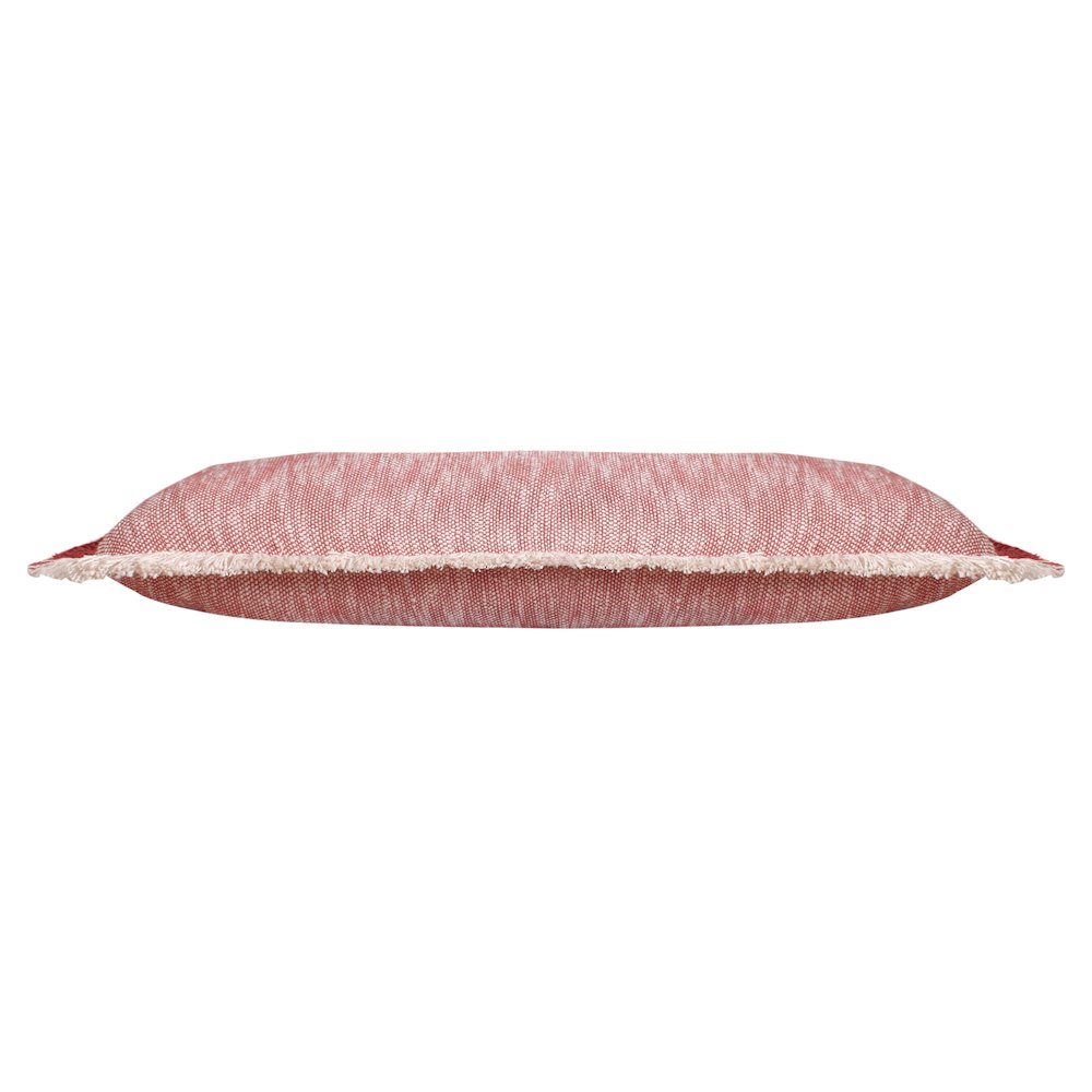 Ox Bay Hand-Woven Red/White Distressed All-Natural Cotton Pillow Cover