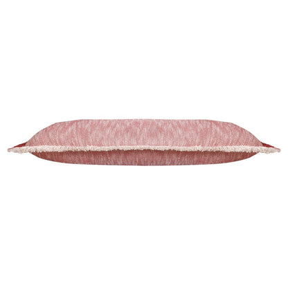 Ox Bay Hand-Woven Red/White Distressed All-Natural Cotton Pillow Cover
