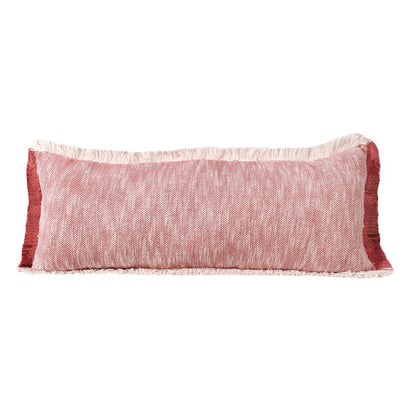 Ox Bay Hand-Woven Red/White Distressed All-Natural Cotton Pillow Cover