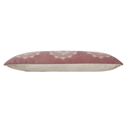 Ox Bay Hand-Woven Red/White Medallion All-Natural Cotton  Pillow Cover