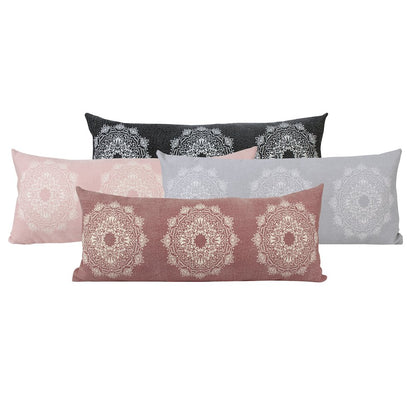 Ox Bay Hand-Woven Red/White Medallion All-Natural Cotton  Pillow Cover