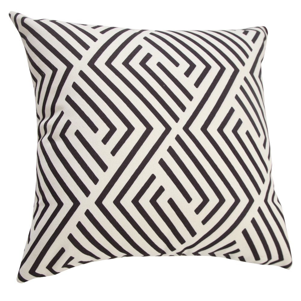 Veranda PET Yarn Poly Filled Pillow in Black/White, 20" x 20"