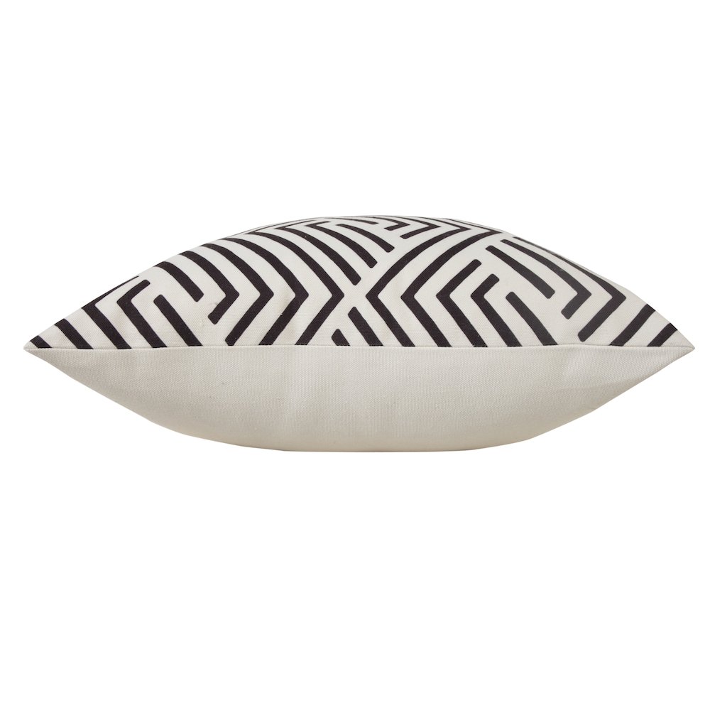 Veranda PET Yarn Poly Filled Pillow in Black/White, 20" x 20"