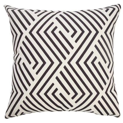 Veranda PET Yarn Poly Filled Pillow in Black/White, 20" x 20"