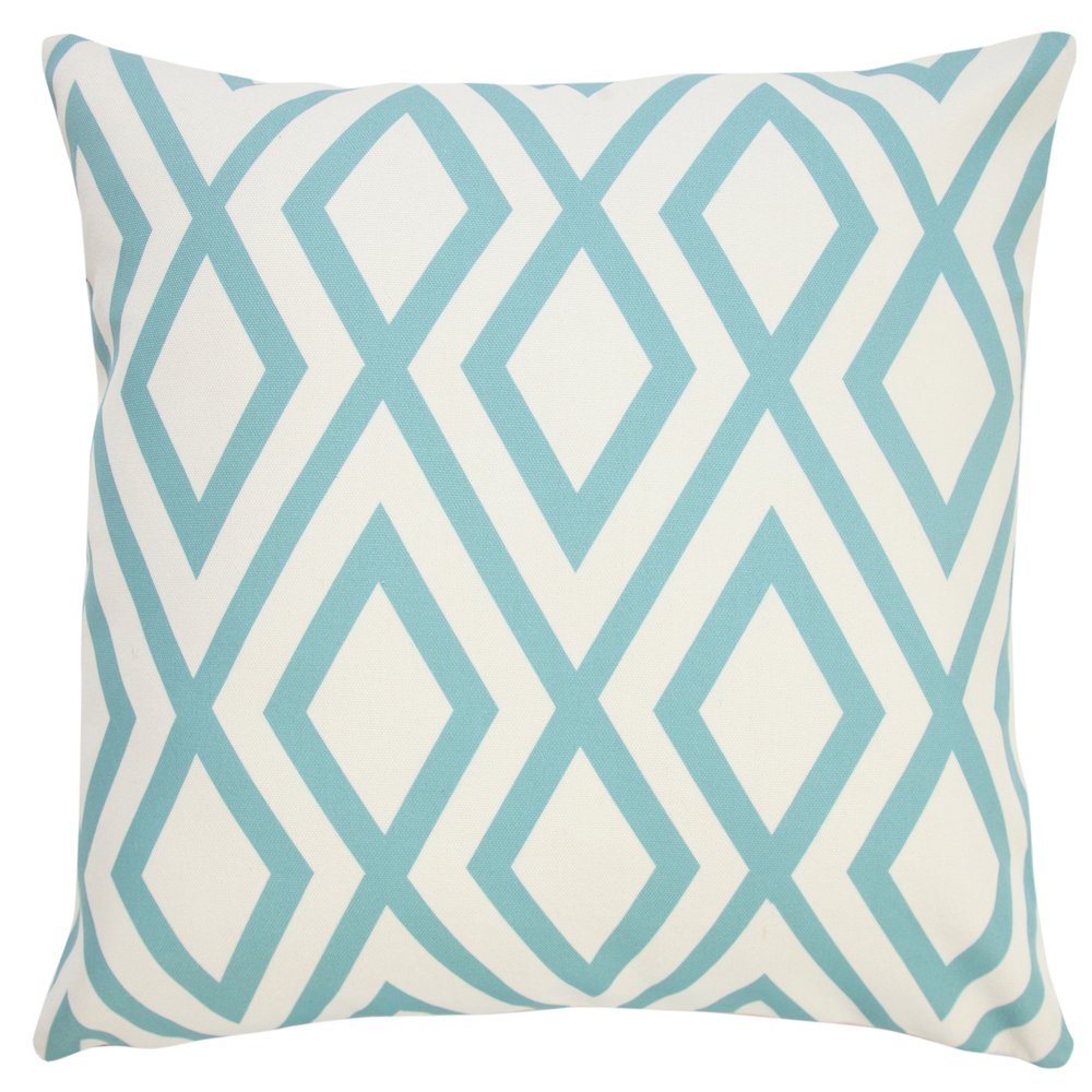 Veranda PET Yarn Poly Filled Pillow in Blue/White, 20" x 20"