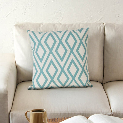 Veranda PET Yarn Poly Filled Pillow in Blue/White, 20" x 20"