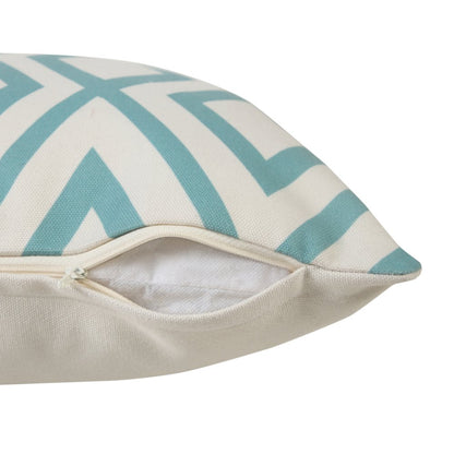 Veranda PET Yarn Poly Filled Pillow in Blue/White, 20" x 20"