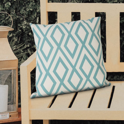 Veranda PET Yarn Poly Filled Pillow in Blue/White, 20" x 20"